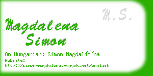 magdalena simon business card